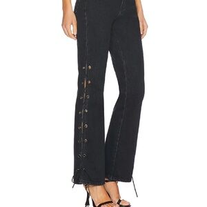 SUPERDOWN Jayda Lace Up Jean in Washed Black Size 26